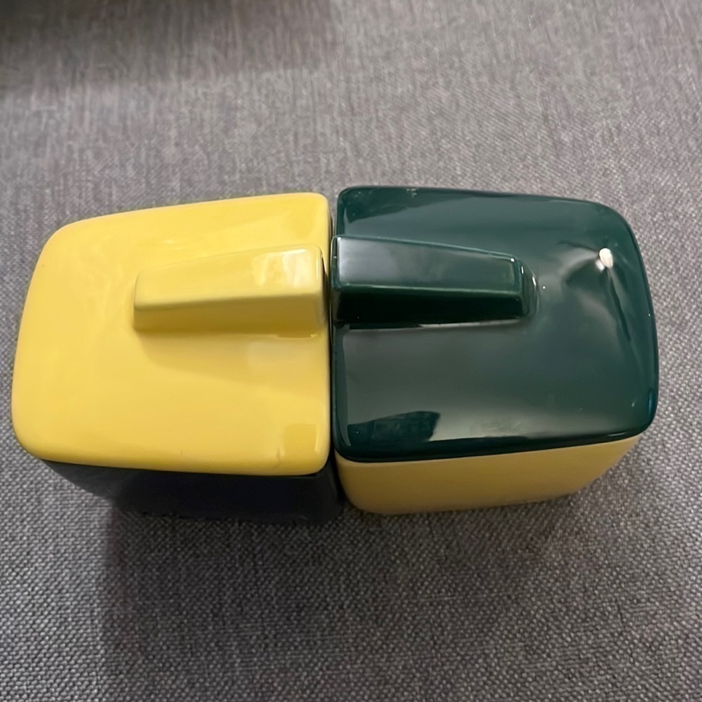 4 pc VTG Franciscan Tempo El Patio Toast Set Condiment Jam Jelly Yellow/Green